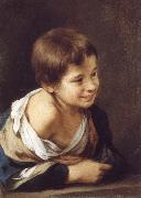 Bartolome Esteban Murillo A Peasant Boy Leaning on a sill oil painting
